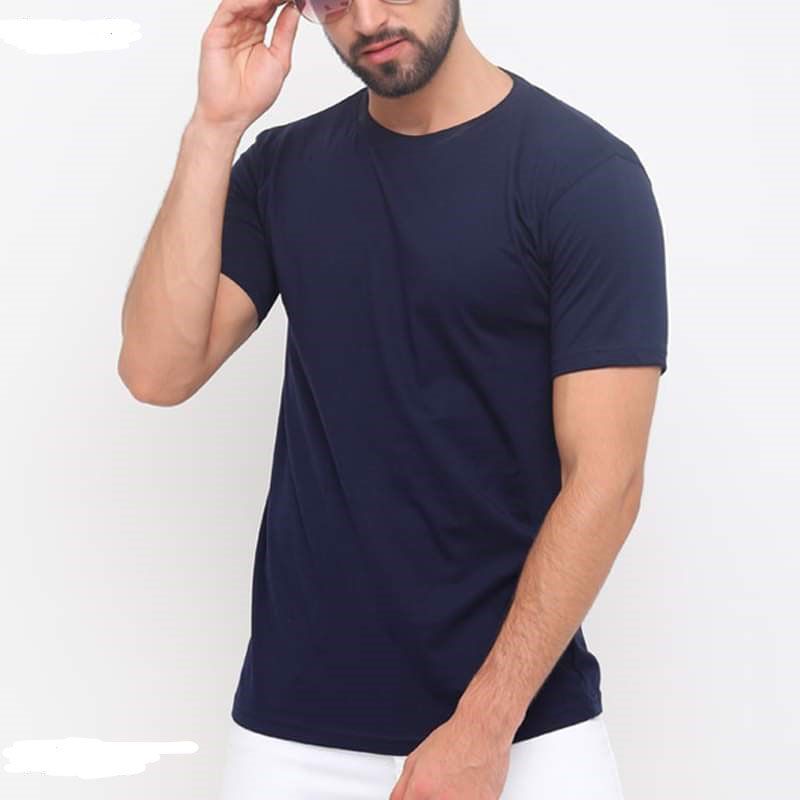 Half Sleeve Men's T-Shirt - Navy Blue