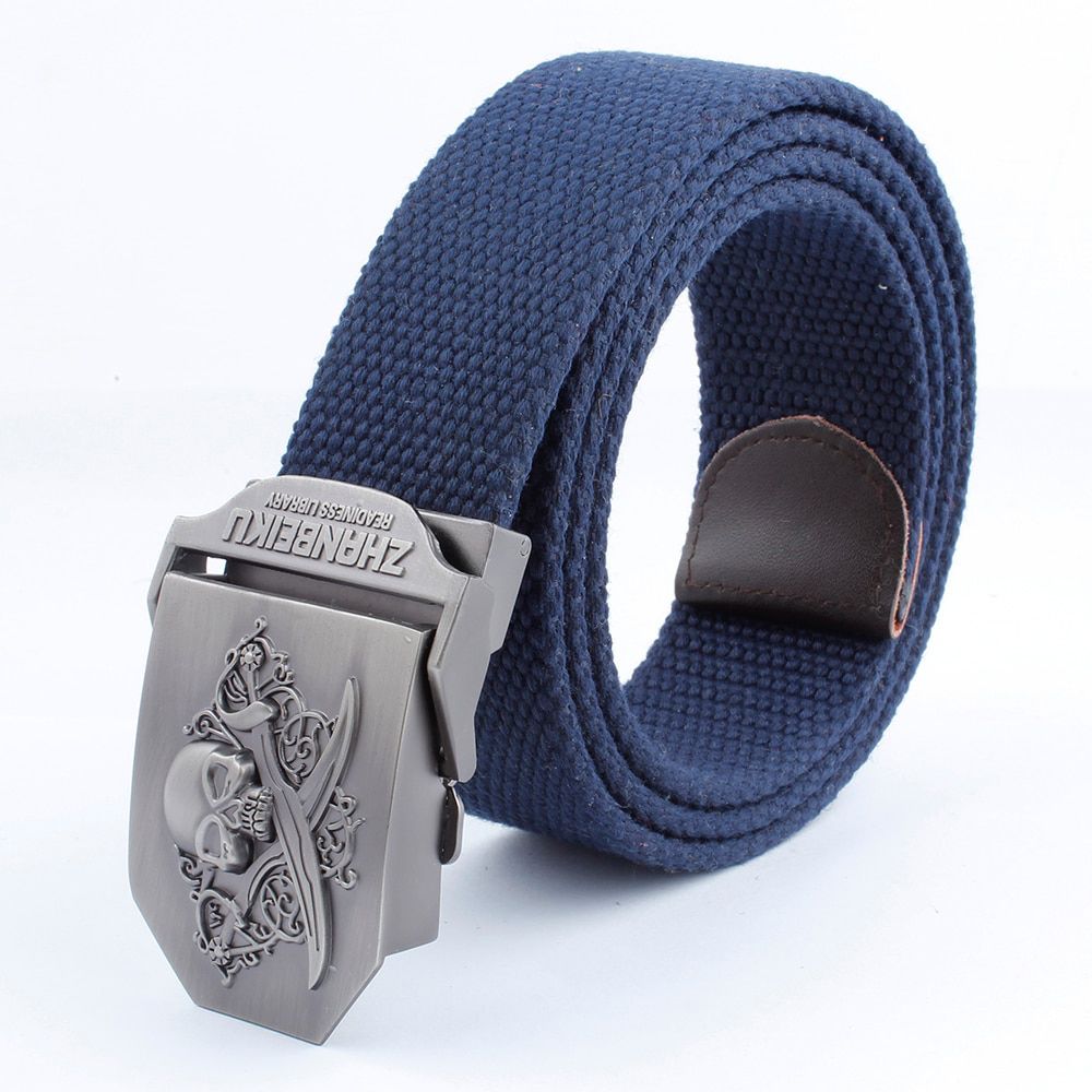 LTOHEYN 3.8cm Zinc Alloy Buckle Canvas Belt Outdoor Climbing Adventure Outing Training Elastic Canvas Belt Can Be Customized