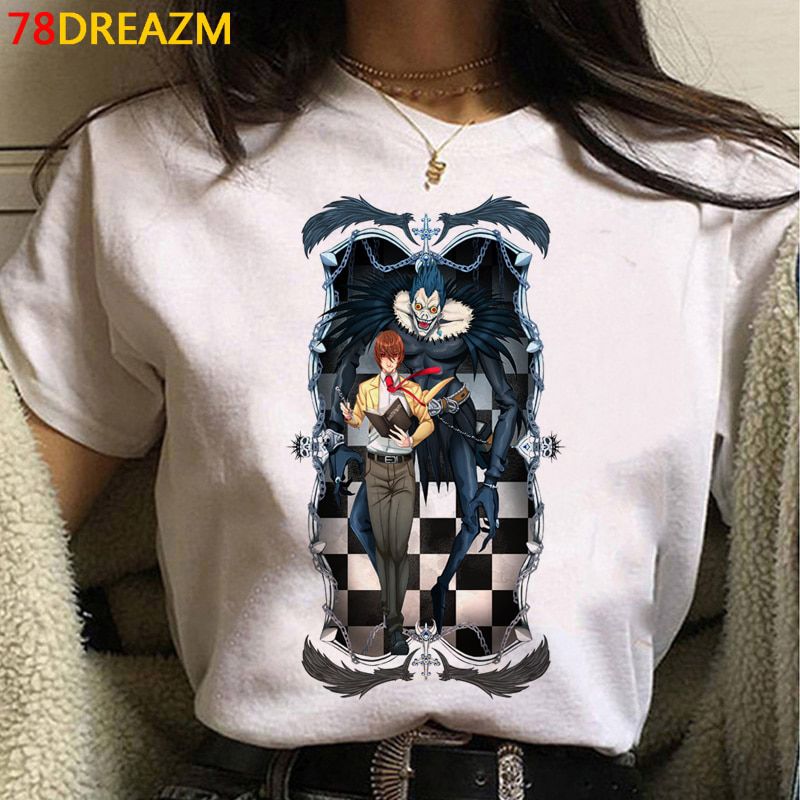 Hot Japanese Anime Death Note T Shirt Women Kawaii Summer Tops Uni Cartoon Graphic Tees Manga E Girl Fashion Tshirt Female