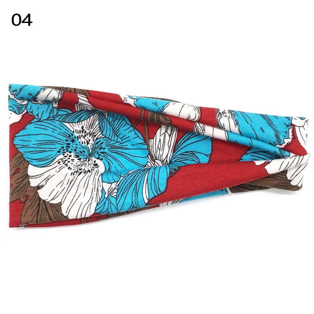 【ALLGOOD】Fashion Sweat Absorbing Printed Running Gym Scrunchy Hairband Sport Bandana Women HeadbanElastic Turban Head Wrap
