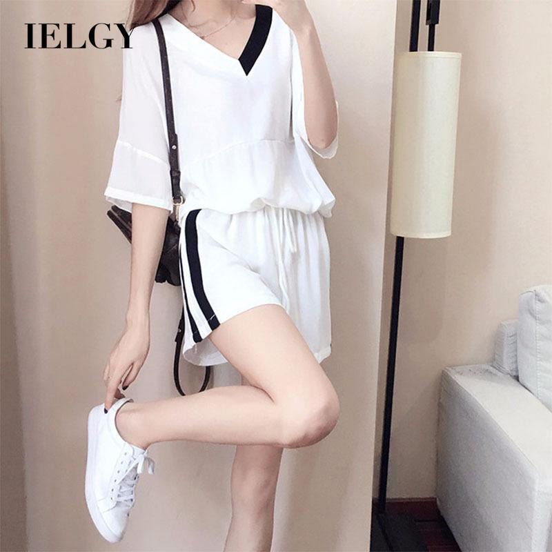 IELGY Women's clothes loose versatile short sleeves casual fashionable Korean style suit simple sporty