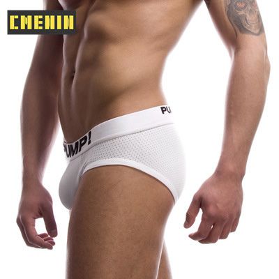 CMENIN 1pcs (1 Pieces) PUMP Low waist Bamboo  Underwear Men Jockstrap Briefs  Men Underpants Male Panties Splice Mens Innerwear H589