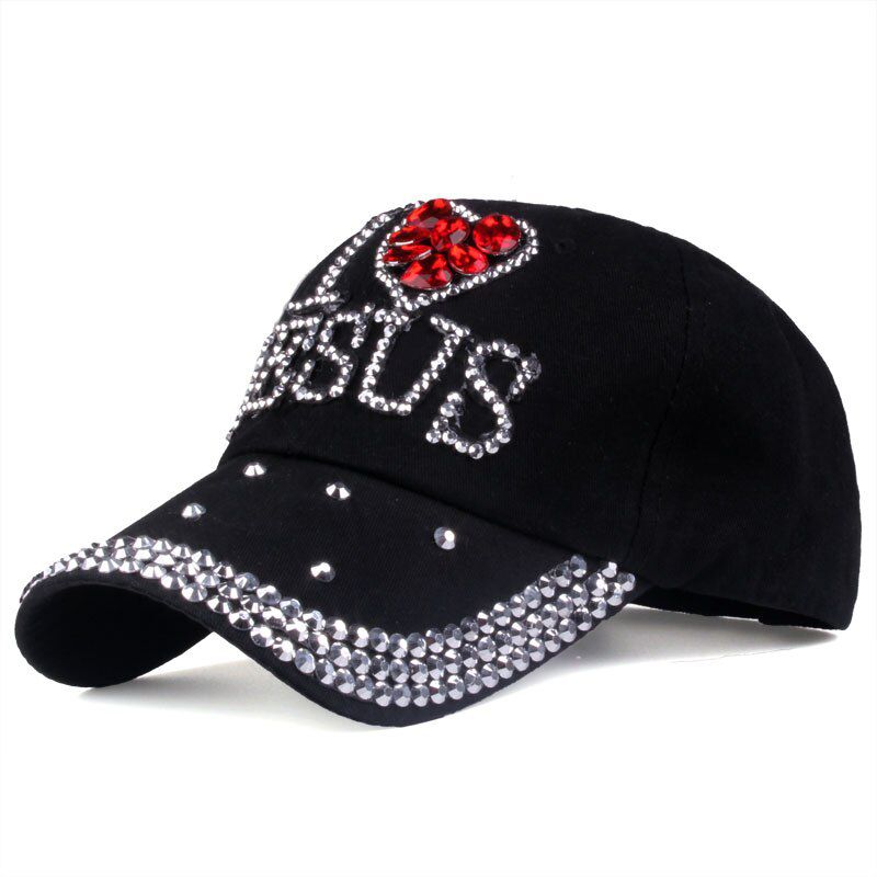 [YARBUU] Baseball caps 2017 fashionhat For women JESUS letter adjustable cotton Denim cap hat