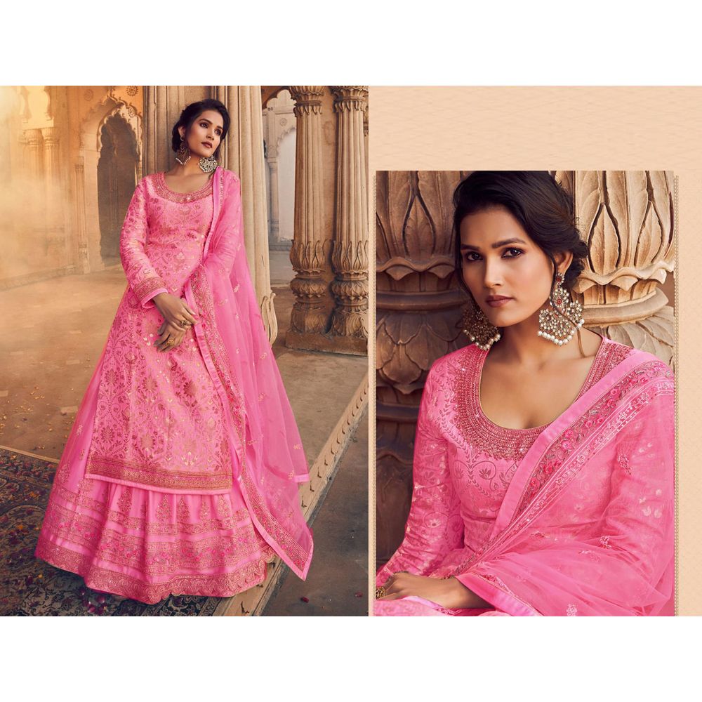 Semi-stiched Georgette Embroidery Work Free Size Exclusive Designer - sharara Party Wear for Women