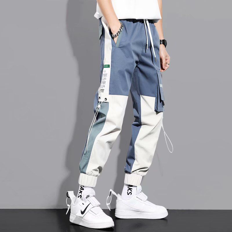Men Cargo Pants Hip Hop Streetwear Jogger Drawstring Design Casual Trousers Men Summer New Harajuku Fashion Pants Men