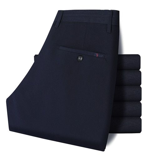 Men's luxury  suit pants spring summer male thin business casual solid color straight-leg pants men fashion khaki trousers