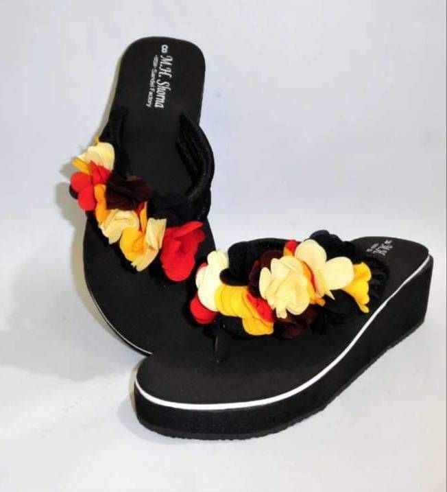 Fashionable Floral Heel And Simple Sandal for women