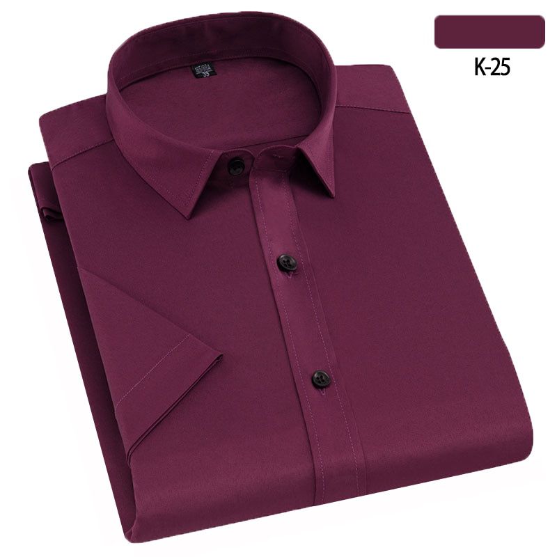 Aoliwen brand High quality men's stretch casual business short sleeve shirt men's social shirts short sleeve men's formal shirt