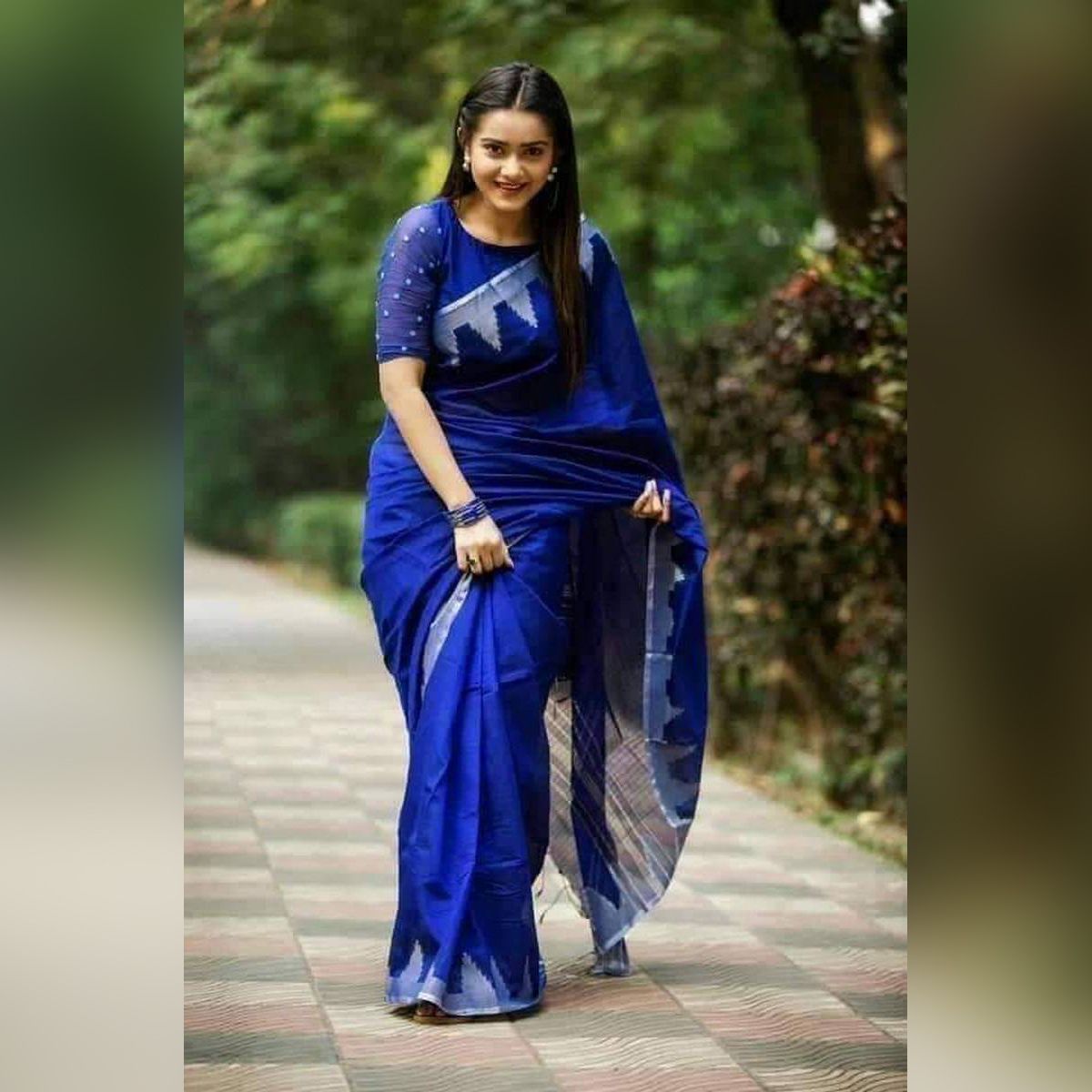 মণিপুরী পাড় টেম্পল জুম শাড়ী