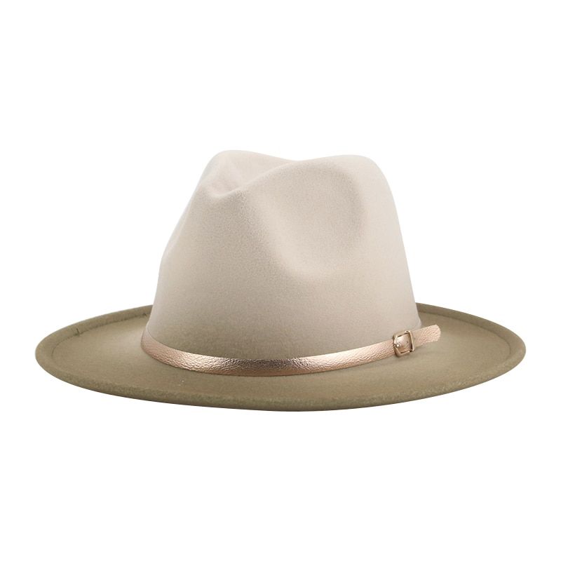 Hats for Women Fedoras Winter Hat Men Felted Gradient Color Red Black Wide Brim Belt Luxury Jazz Wedding Decorate Chapeau Femme