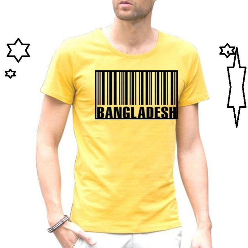 Men's Half Sleeve T-Shirt-Play Yellow