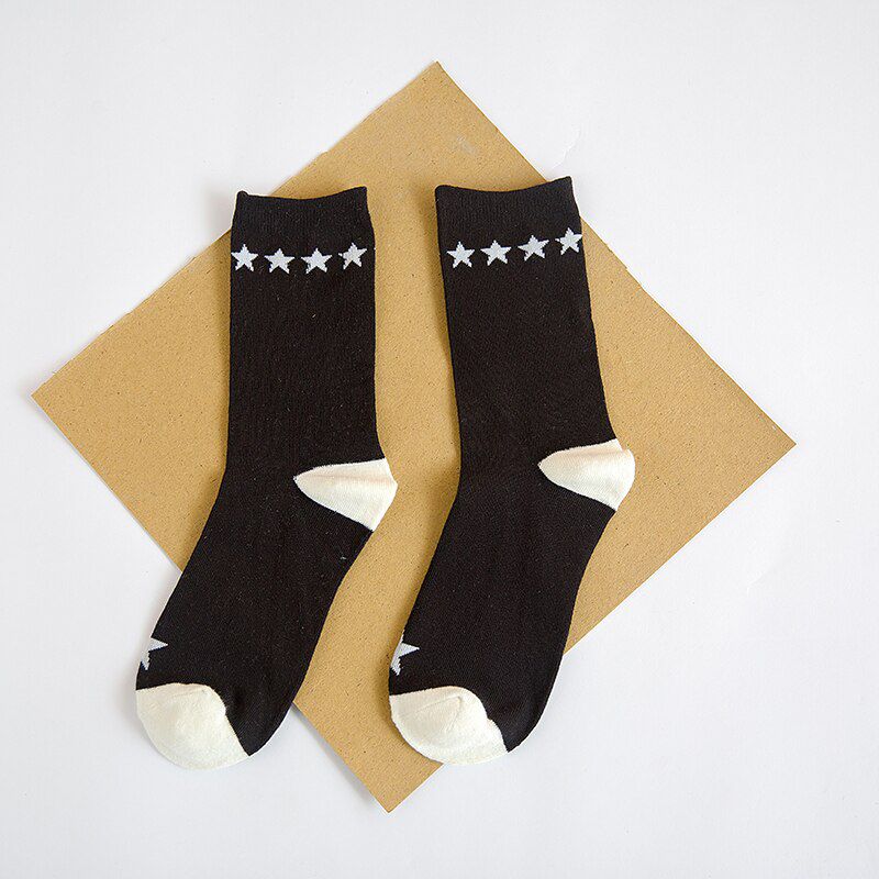 Black and white Stripe Cotton Women Casual Socks streak Creative Fashion ladies Hip Hop star Sock College style Harajuku art Sox