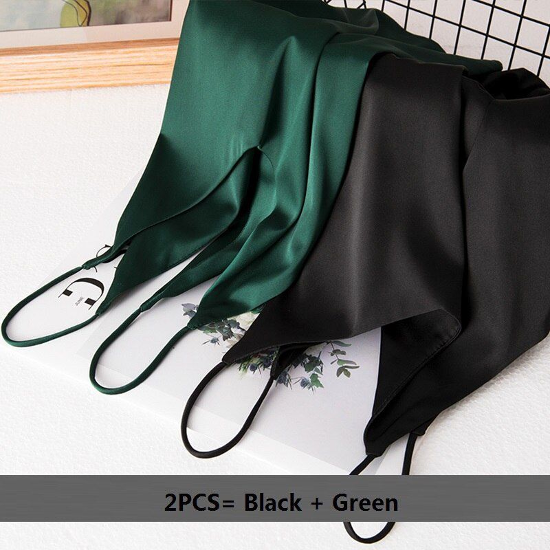 Crop Top Women Summer Camis Silk Satin Halter Top Women Camisole Style Sleeveless Vest Slim White Tops Roupas Femin