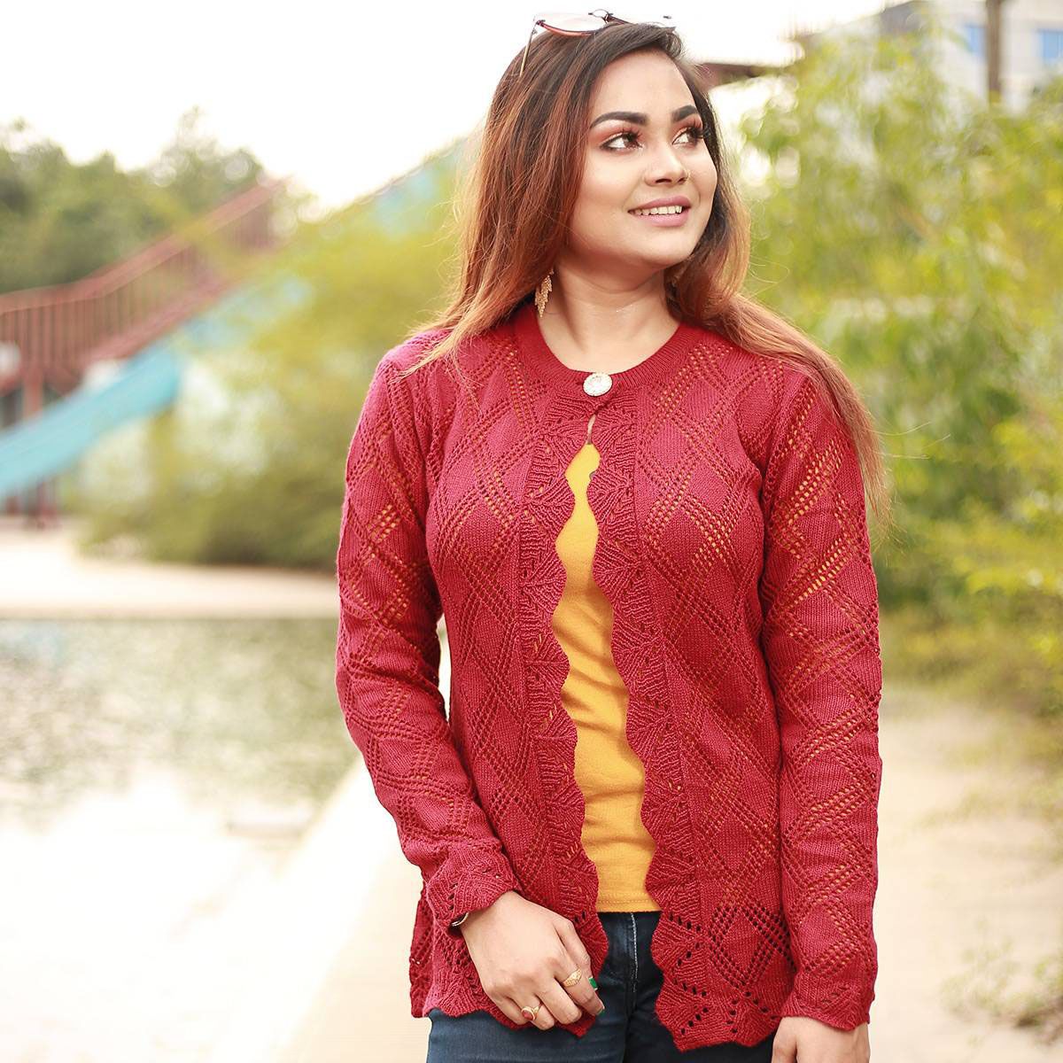 Exclusive Hand Knit Fashionable Stylish and Comfortable Short Cardigan for Women Free Size