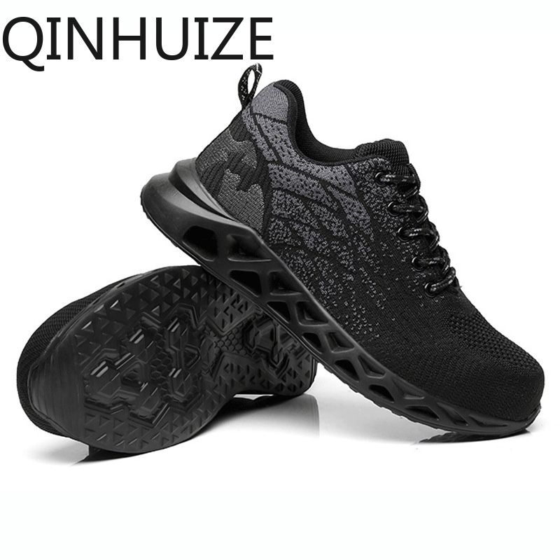 Safety shoes men's anti-smashing anti-puncture steel toe cap safety shoes wear-resistant non-slip work shoes site protective boots
