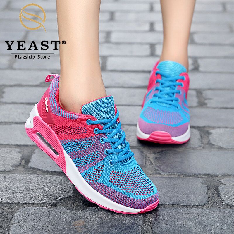 Women Sneakers Green Rubber Shoes for Women Casual Sport Lace Up Hollow Running Shoes Flat Comfortable Walking Shoes for Women
