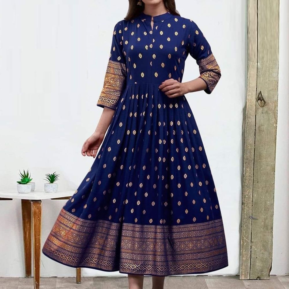 New exclusive designed Screen Print Gown 1piece long kurti ,Stylish Linen long kurti For Women / Girls