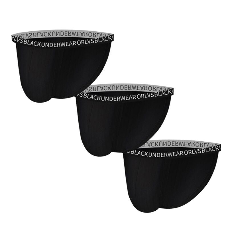 ORLVS 3 Pcs/lot Men Men Briefs Modal 3 Colors Sexy Underpants Comfortable Soft Panties Dropshipping Wholesale