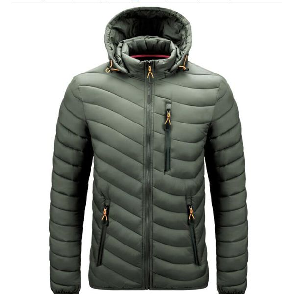 Waterproof Winter Men Hooded Jacket Mens Warm cotton Coat Male Color Mens Jackets