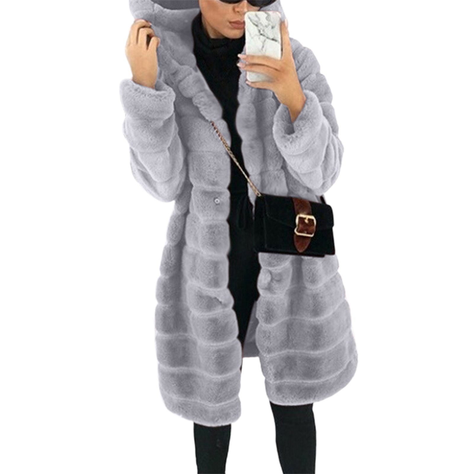 Women Coat Comforle Fashionable Button Winter Outwear