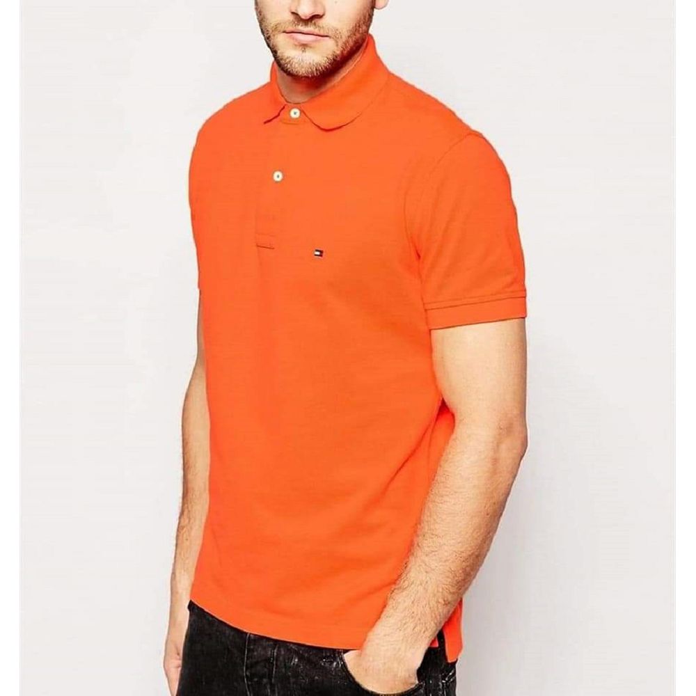 Orange stylish Cotton Polo Shirt for men