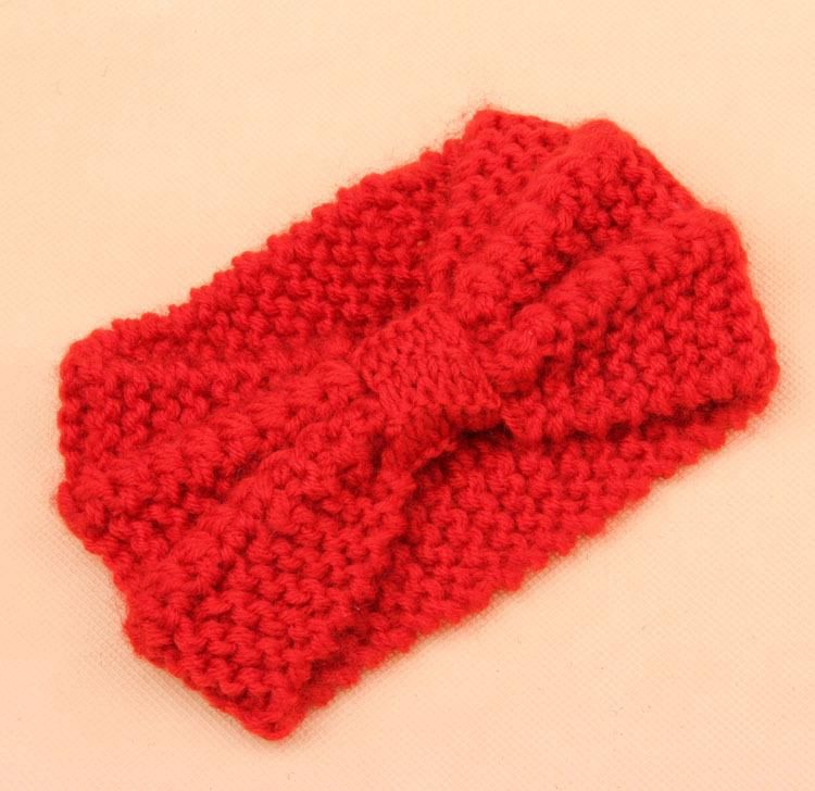 Twisted Knitted Yarn Empty Hat Women Winter Fashion Hair Accessories Headbands - Red scarlet