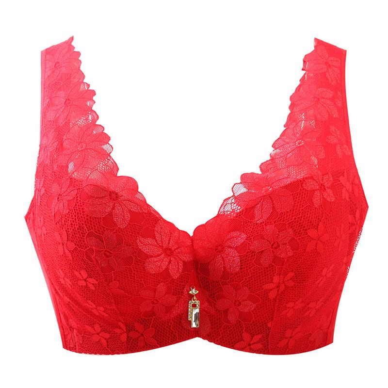 Xianqifen bras for women  lingerie lace vest underwire intimates plus big size super push up crop top bh BCD woman deep V