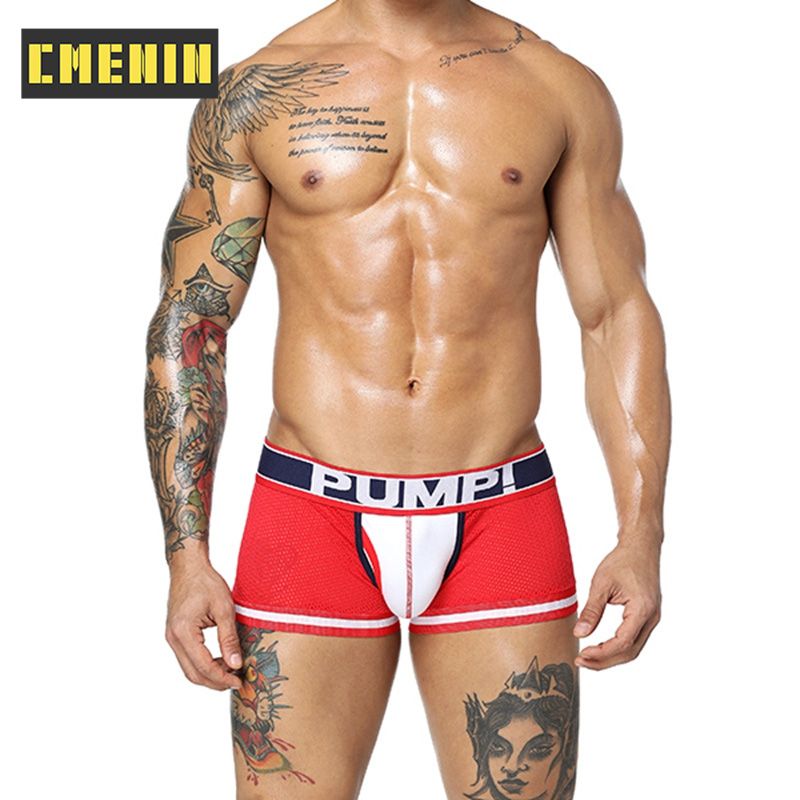 CMENIN Soft (1 Pieces) PUMP Mesh Soft Boxer Men Underware Trunks Ins Style Striped Mens Underwear Boxershorts Sport 2021 New H399