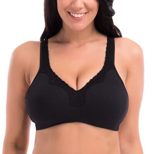 2020  plus size underwear 95% cotton full large cup seamless wireless ultra-thin Women bras plus size  brassiere 115DEF