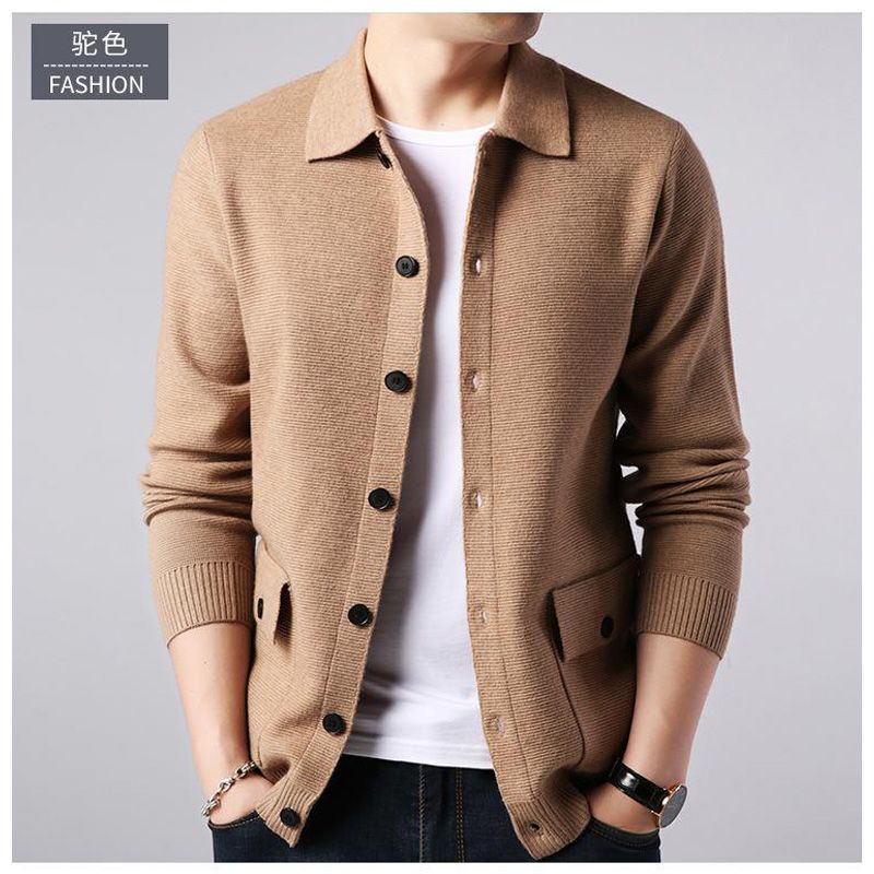 Men's Knitted Sweater Men's Spring and Autumn New Fashion Sweater Cardigan Slim Coat
