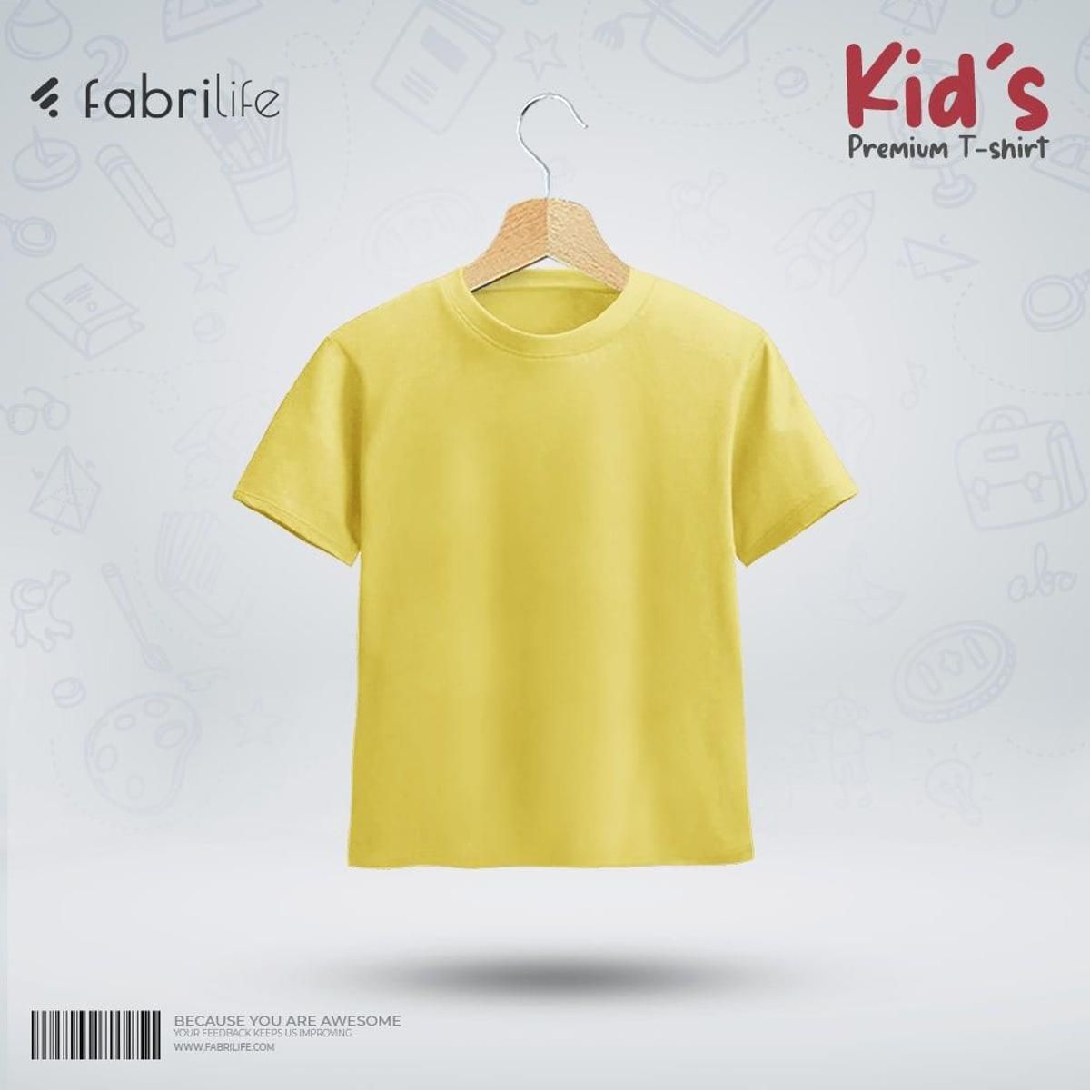 Fabrilife Kids Premium Blank T-shirt - Yellow