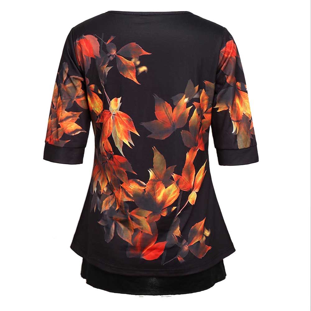 New Women's Round Neck T-shirt Loose Double-layer Pullover Women's Cotton Base Shirt Mid-sleeved Summer