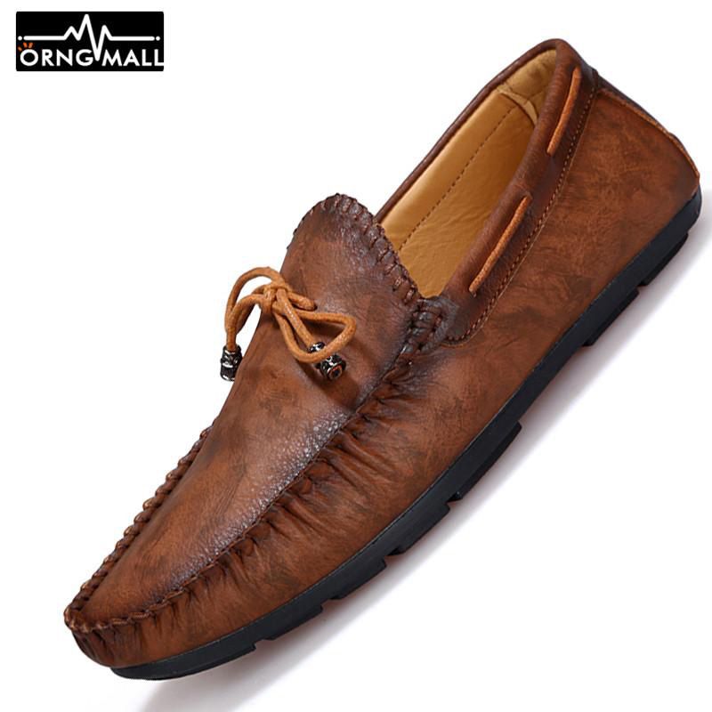 Casual Leather Loafer Shoes Men Soft Comfortable Driving Shoes Men Moccasins Slip-On Boat Shoes For Men