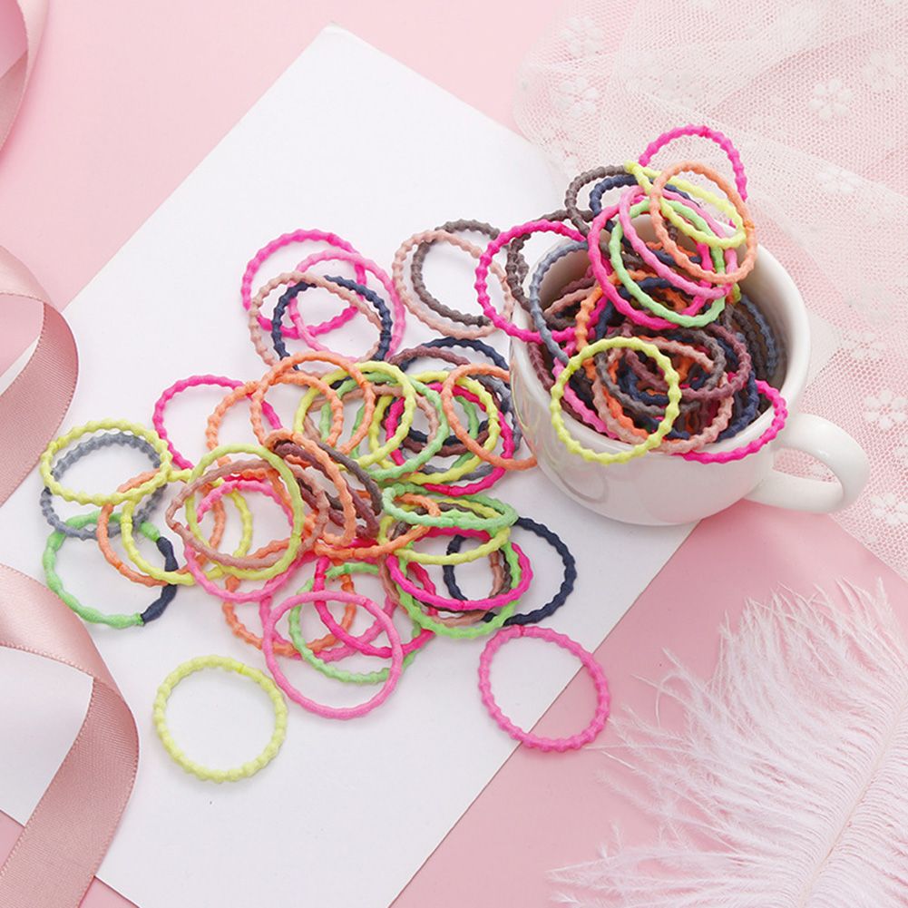 Women Girls' Elastic Hair Band 50pcs/pack 3cm Colorful Hair Ties Ropes Scrunchy Ponytail Rubberbands Tie Gum Accesorios Pelo
