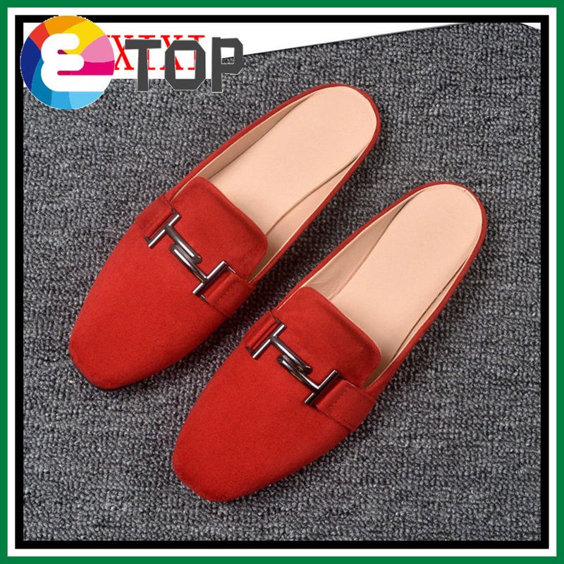 Korean Version Flat Slippers Mules Sandals Big Size Fashion Leisure Shoes For Women (32-44 Size)
