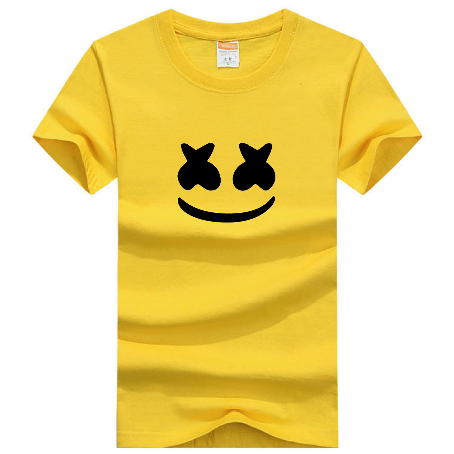 (yullow colour )   star smaile dizain (1 piz ) t-shirt Export 100% Cotton Hsigh Quality half Sleeve t shirt for men
