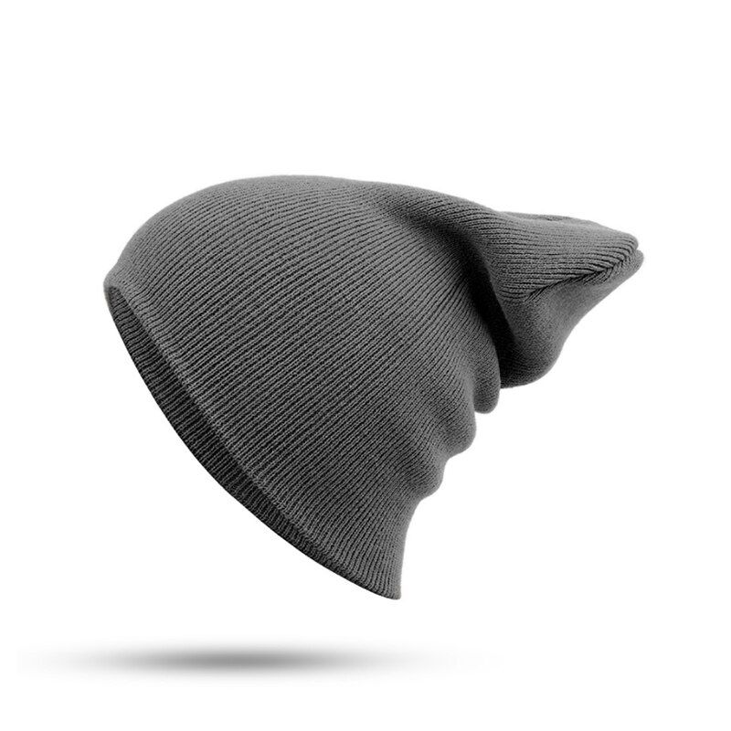 2019 Winter Beanie Plain Knitted Autumn Winter Warm Ski Cap Wool Soft Slouchy Skull Caps Beanies Men Women Street Hats