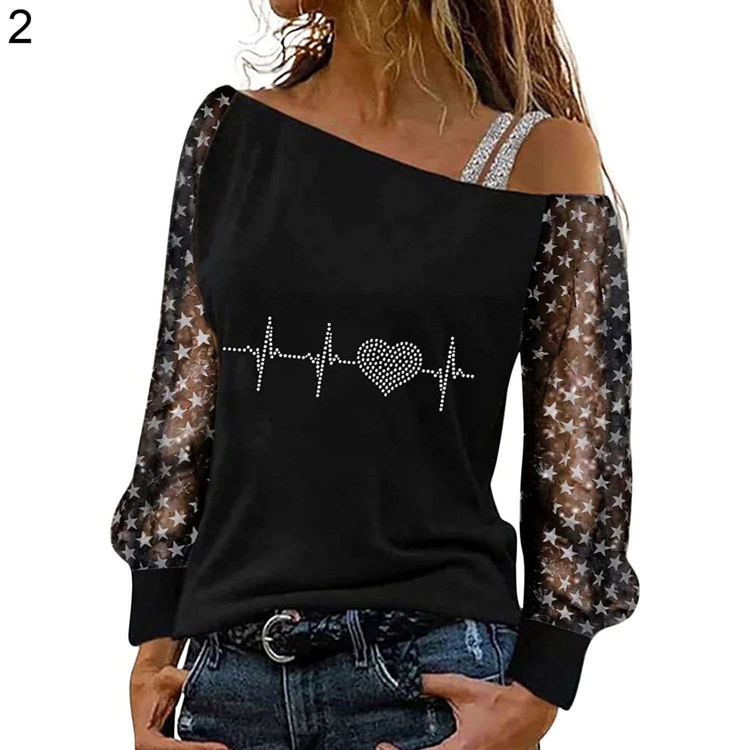 Lady Shirt Mesh Patchwork Spring Shirt
