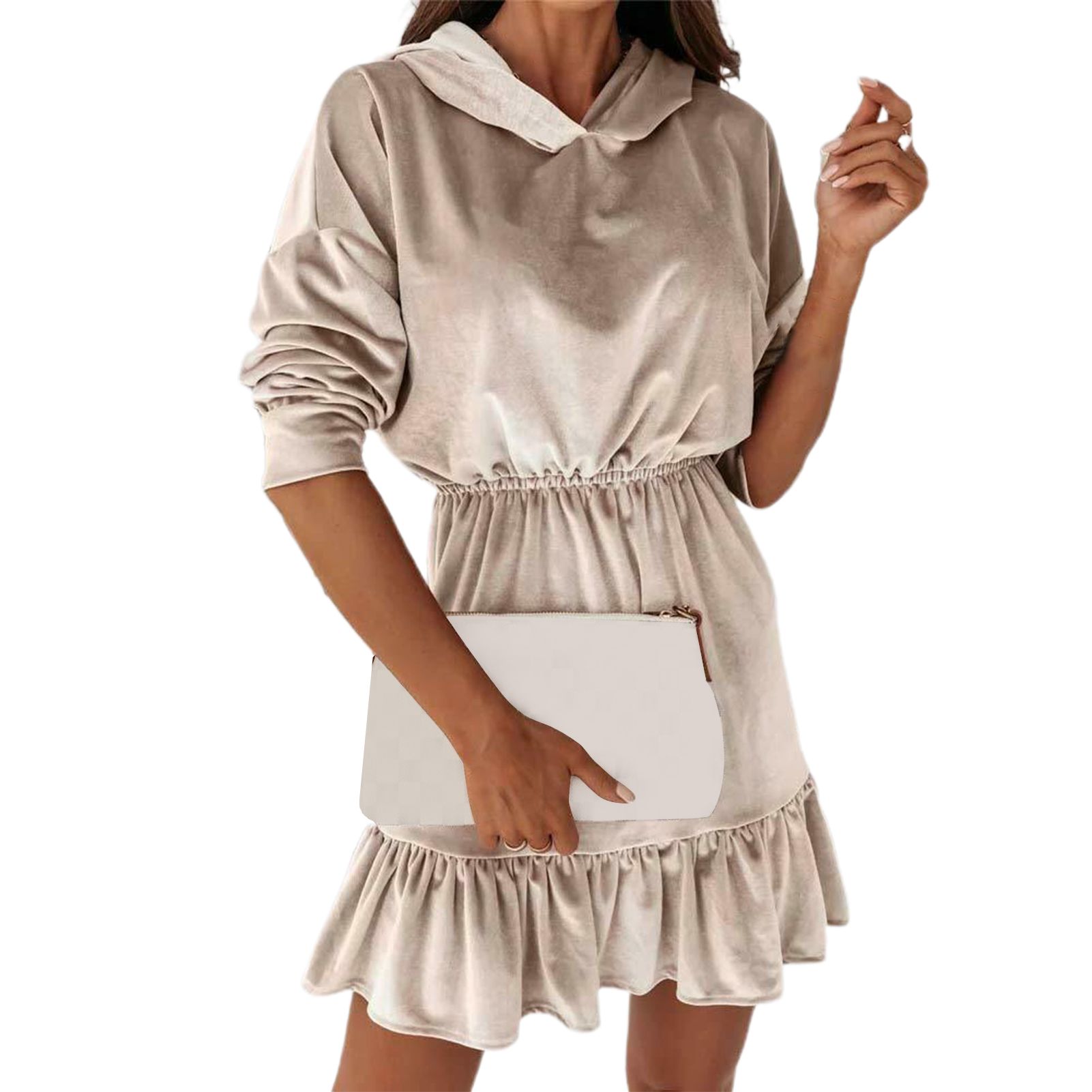 Dress Hooded Simple Spg Dress