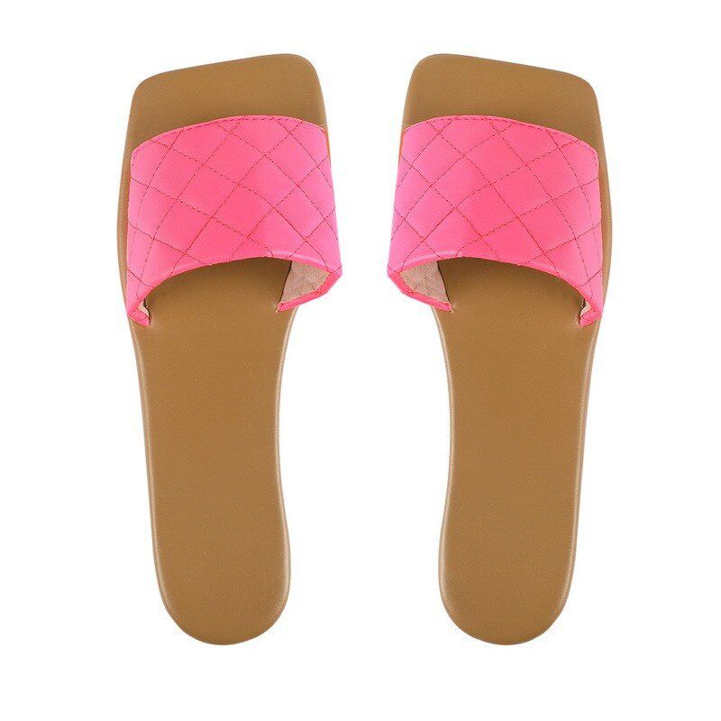New Ladies Slippers Beach Summer Shoes Women Slip on Bling Gold Flat Slides Outdoor Shoes Female Casual Sandals Plus Size
