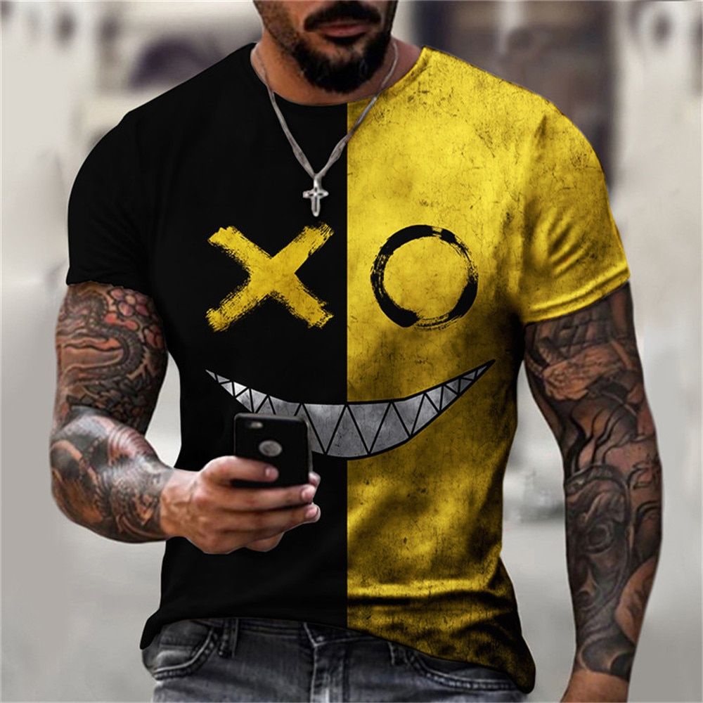 trend XOXO pattern 3d printing T-shirt summer fashion men's street casual sweatshirt male O-neck oversized T-shirt