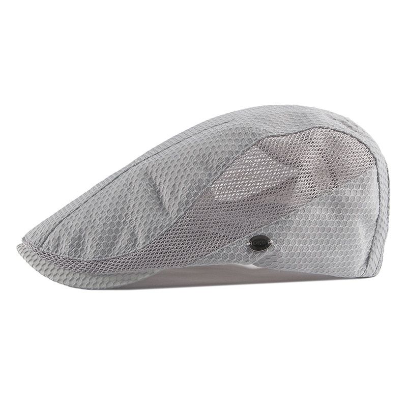 Summer Mesh Beret Hat For Men Hollow Breathable Berets Solid Black Wite Flat Peaked Cap Women Outdoor Golf Driving Newsboy Hats