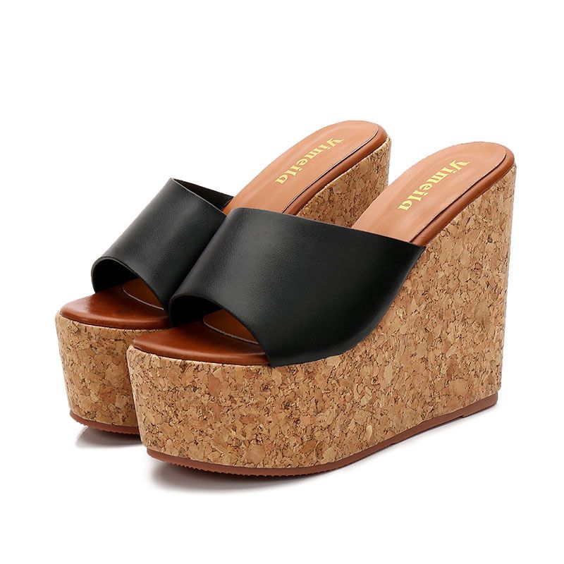 Wedge Sandals/Imela Sweet And Stylish Simple High-hed Wedge With Platform Waterproof Platform Sponge Cake Female Sandals 118-21