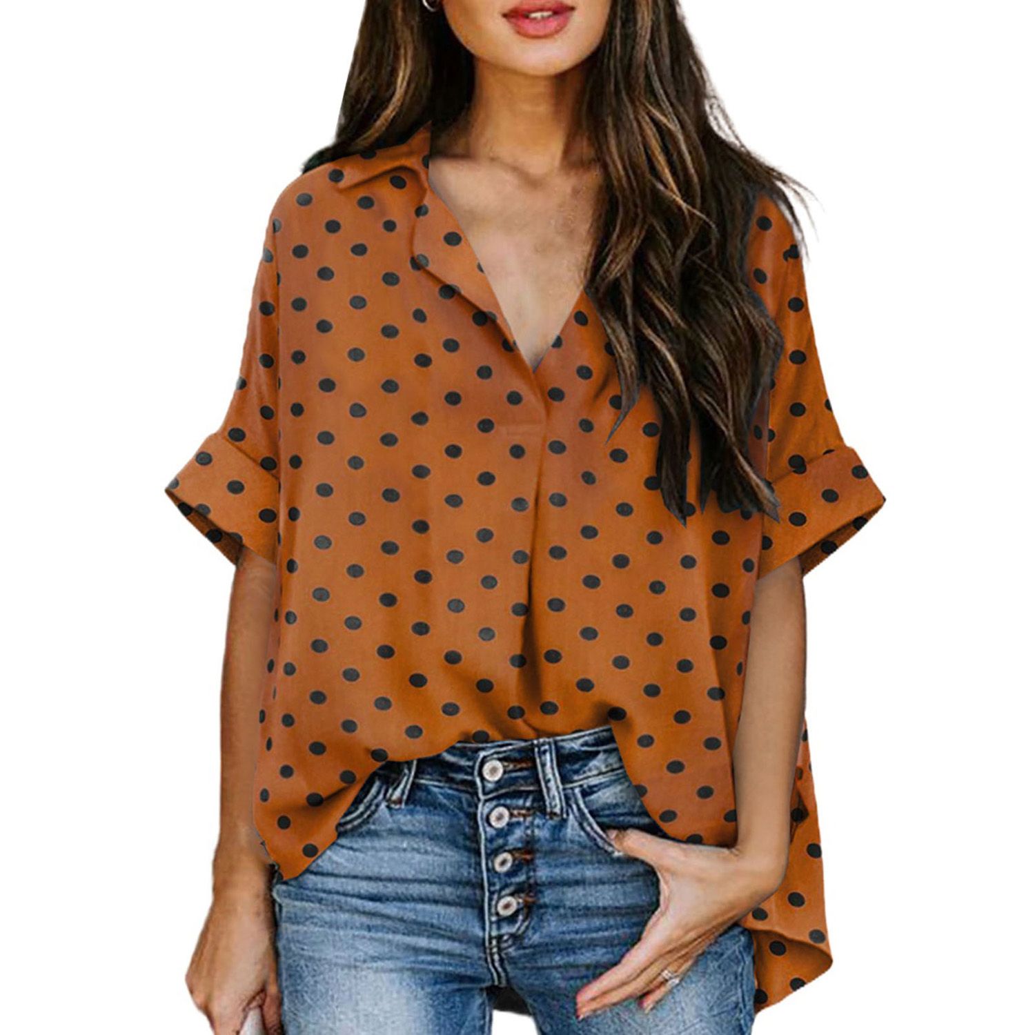 Women Blouse Lightweight Short Sleeve Women Shirt