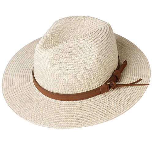 FURTALK Summer Straw Hat for Men Women Sun Beach Hat Men Jazz Panama Hats Fedora Brim Sun Protection Cap with Belt