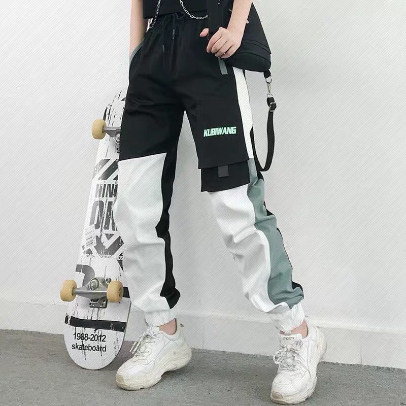 Women Loose Cargo Pants Autumn High Waist Drawstring Jogger Pant Plus Size Female High Street Trouser Casual Sportwear
