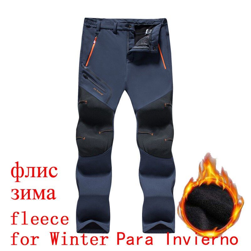Winter Hiking Pants Men Stretch Soft Fleece Fishing Pants Outdoors Sports Tactical Waterproof Mountain Trekking Pants Mens