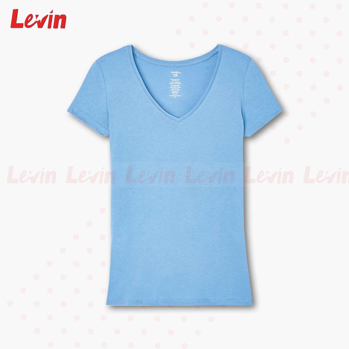Women's Short Sleeve Multicolor V-Neck Cotton T-Shirt
