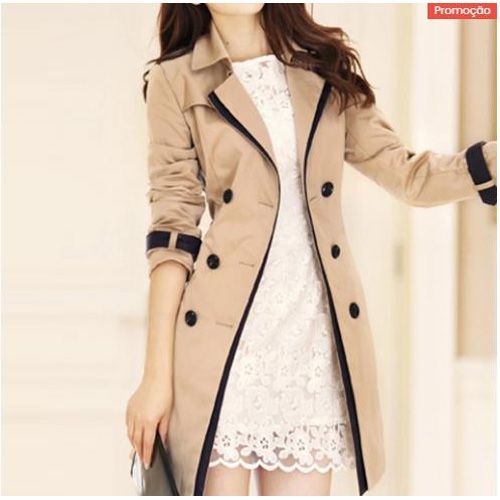 2020 autumn new Korean style long trench coat women's double-breasted khaki solid color retro casual jacket is thin