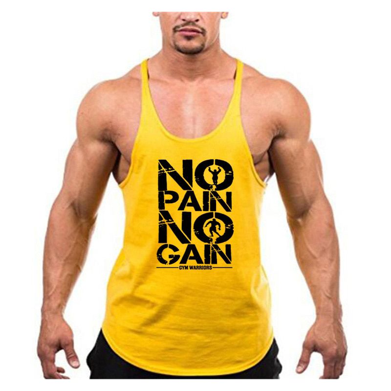 Summer Y Back Gym Stringer TaTop Men Cotton Clothing Bodybuilding Sleeveless Shirt Fitness Vest Muscle Singlets Workout Tank